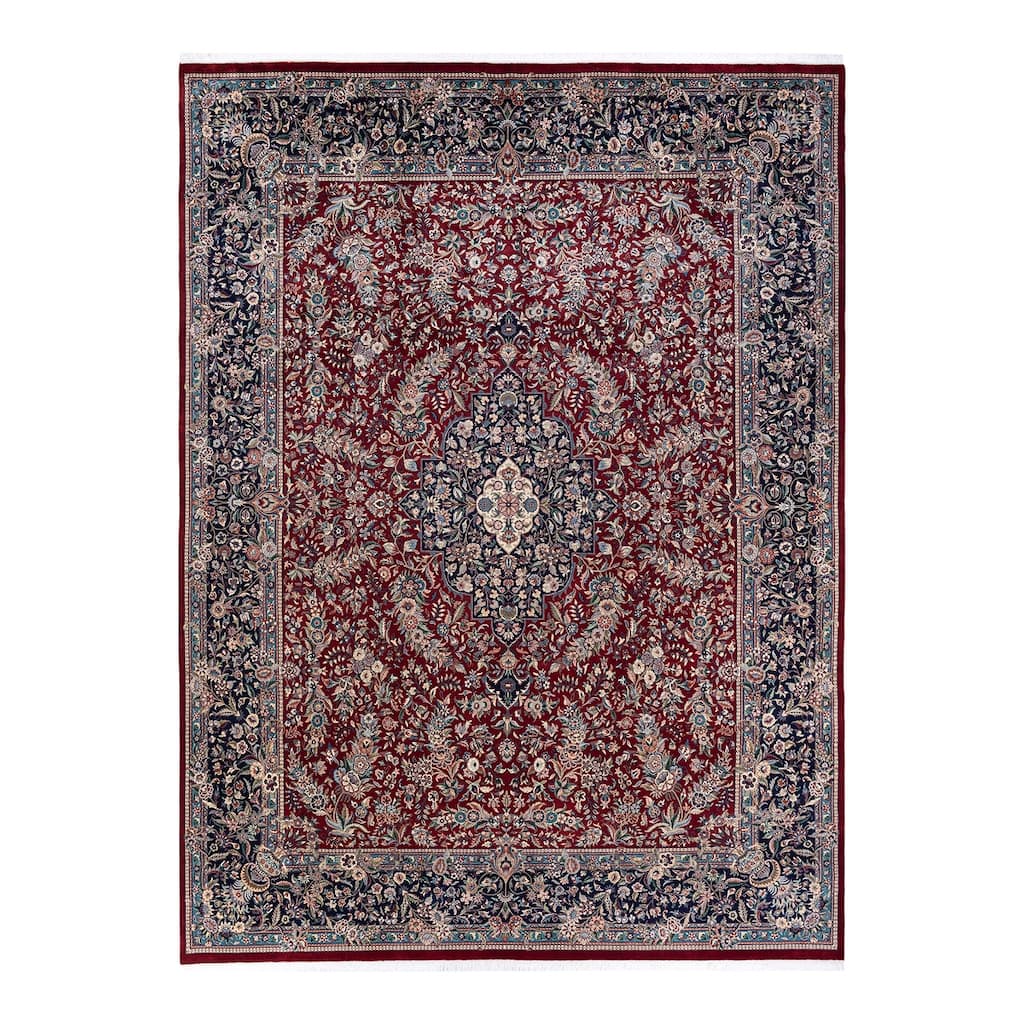 Overton Handknotted Wool Traditional Oriental Red Area Rug - 9' x 12'