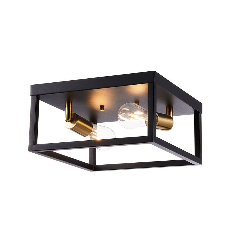 CO-Z 12-inch Industrial Caged Flush Mount Ceiling Light