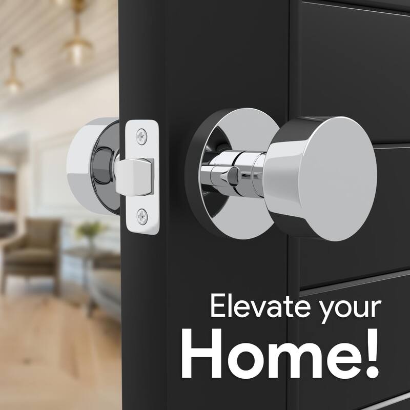 Mega Handles BUENA Privacy Door Knob | Keyless Lock | Reversible for Bedroom, Bathroom, Hallway, Closet | Stainless Steel
