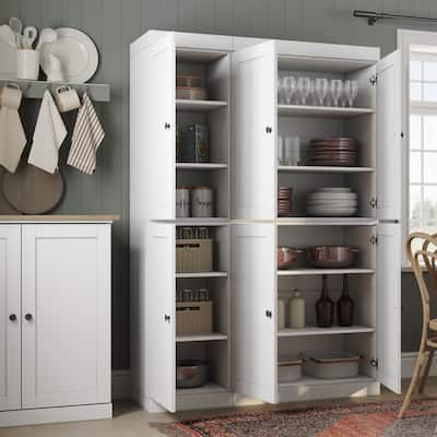 Palace Imports 100% Solid Wood 48.5" Pantry Cabinet with Shaker Doors and Adjustable Shelves