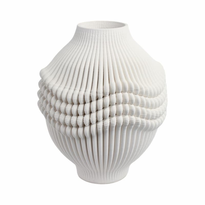 Decorative Vase - Ivory Ceramic 3D Printed Artistic