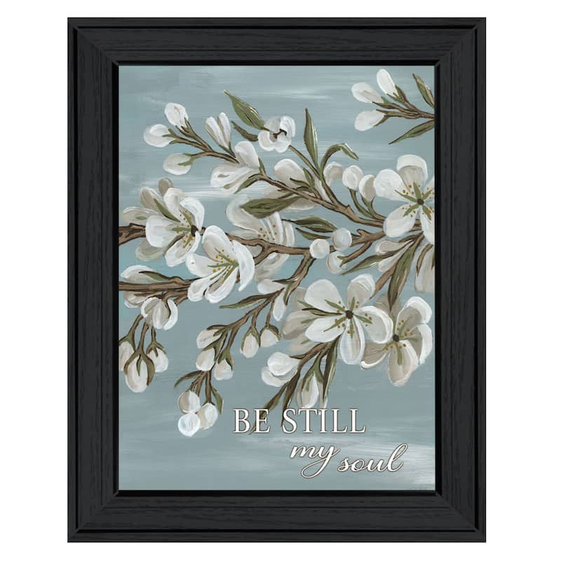 TrendyDecor4U "Spring Be Still" Framed Print Wall Art - Charcoal