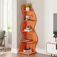 preview thumbnail 44 of 55, Corner Shelf Bookcase Bookshelf with Unique Shape for Living Room, Home Office