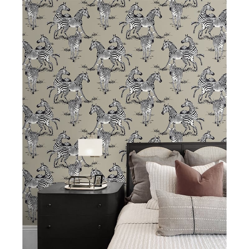 Harry & Grace Playful Zebras Peel and Stick Wallpaper