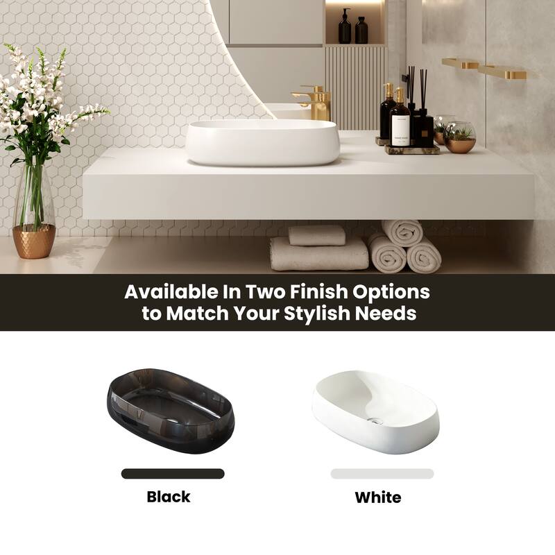 Transparent Resin Vessel Bathroom Sink Included Pop-up Drain and Drain Hose, Modern Above Counter Wash Basin with Center Drain