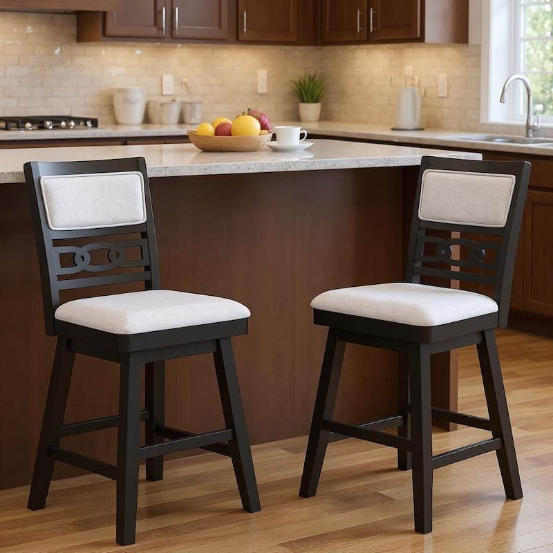 Costway 25" Swivel Counter Height Chairs Set of 2/4 with Upholstered - See Details