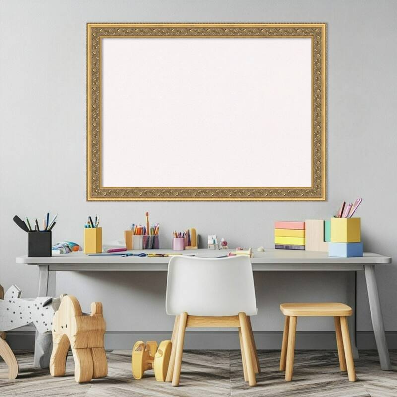 Carter Dark Gold Wood Framed Cork Board - Bulletin Board, Organization Board, Pin Board