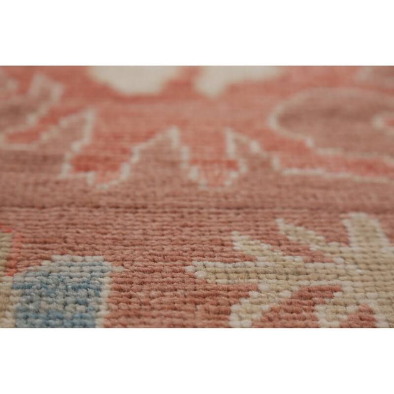Hand Knotted Oriental 100% Wool Carpet Transitional All-Over Beige & Ivories Oushak Area Rug - 12' 2'' X 9' 4''