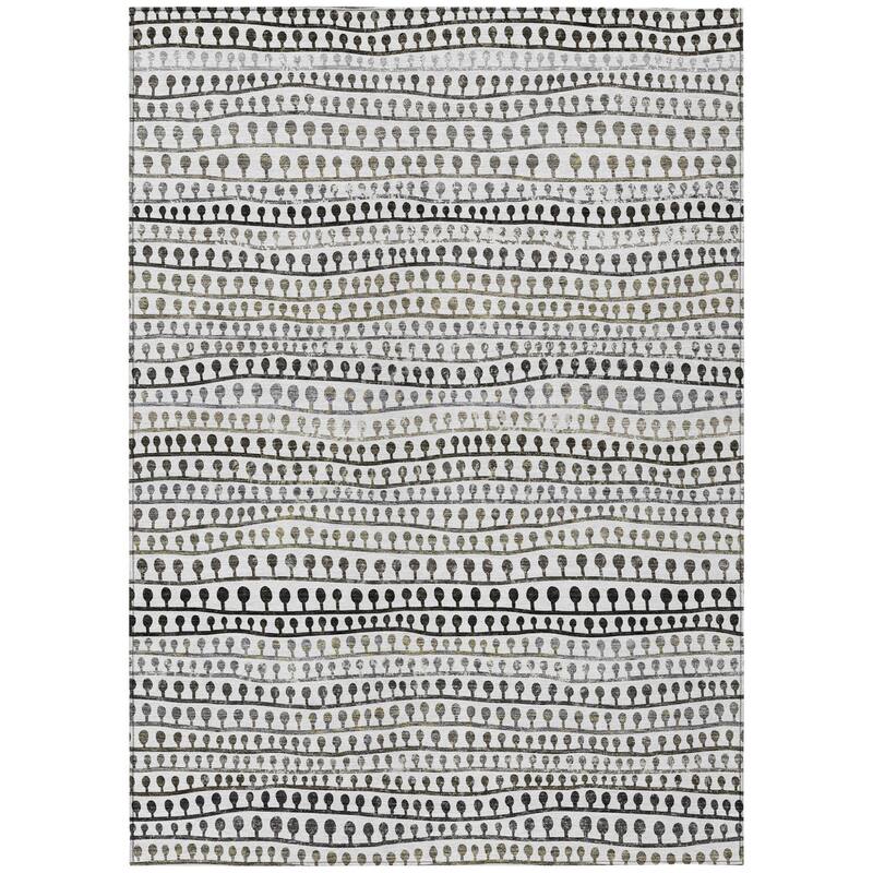 HomeRoots Striped Transitional Rectangle Outdoor Rug