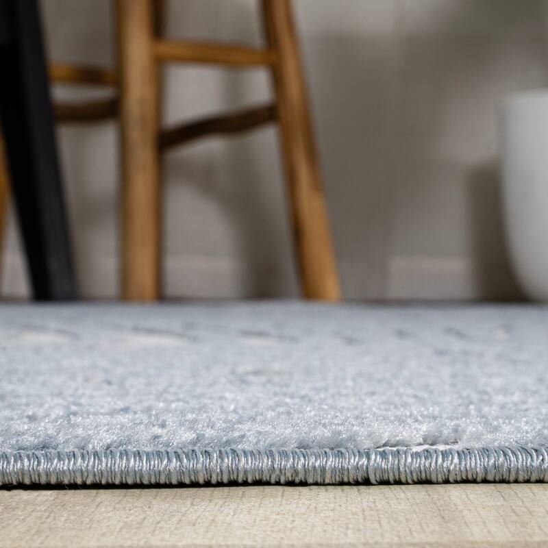 JONATHAN Y Nordby Abstract Groovy Striped Light Blue/Ivory Area Rug