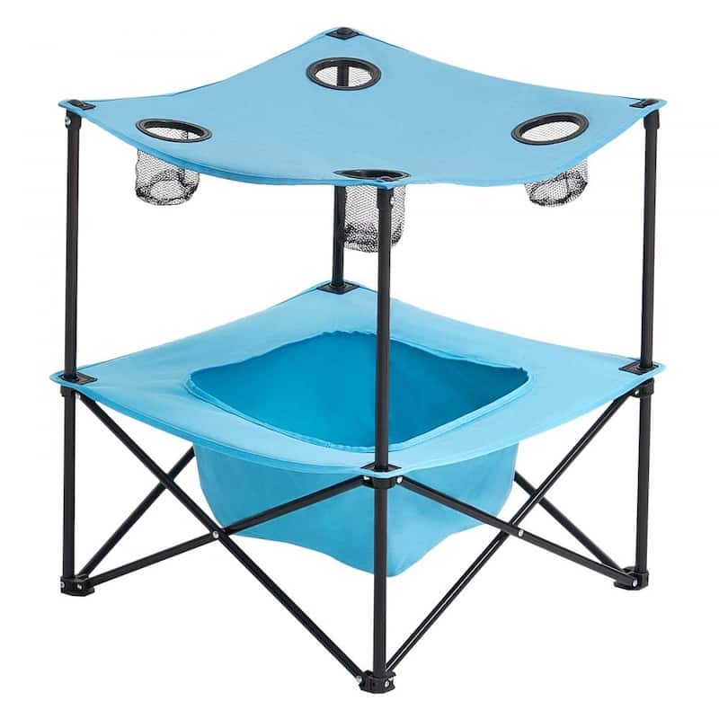 Portable Camping Table with 4 Cup Holders and Large Storage Bag for Outdoor Adventures