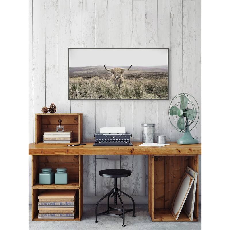Long Horn Floater Framed Print on Canvas