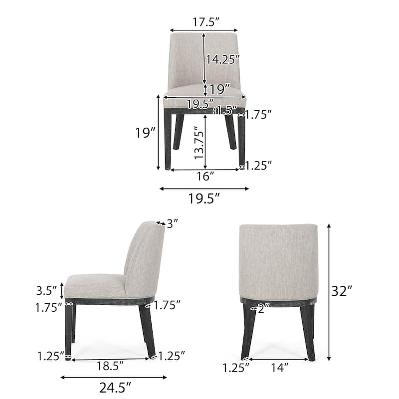 Camas Fabric Upholstered Wood Dining Chairs (Set of 2) by Christopher Knight Home