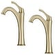 preview thumbnail 23 of 38, KRAUS Arlo Single Handle 1-Hole Vessel Bathroom Faucet w/ Pop Up Drain Brushed Gold (Pack of 2)
