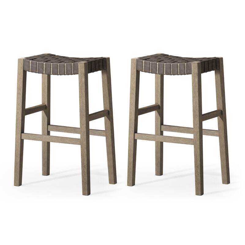 Maven Lane 31" Emerson Bar Height Kitchen Stool - Set of 2 - Weathered Grey