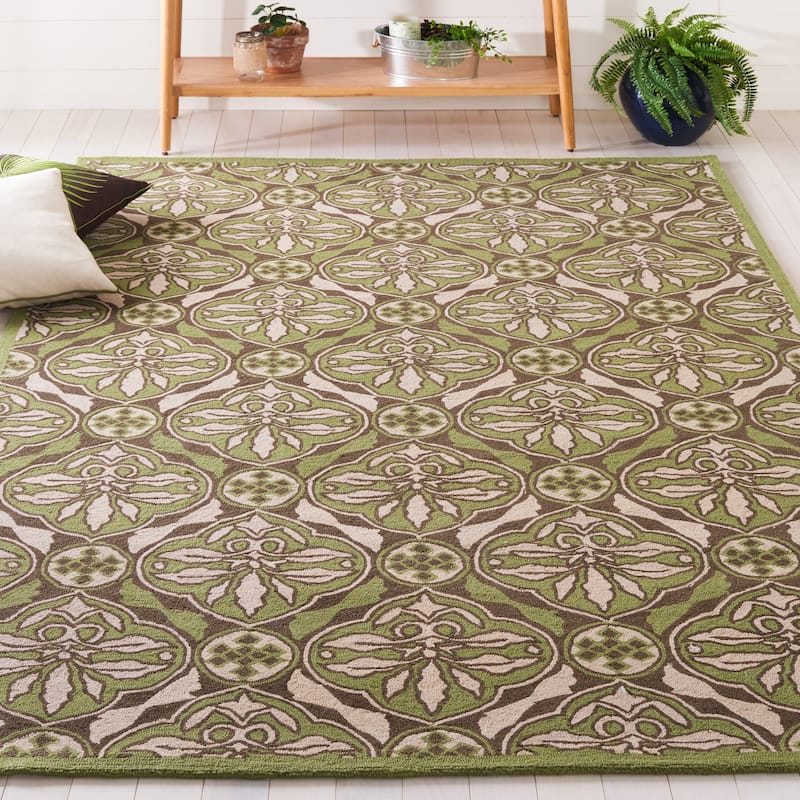 SAFAVIEH Handmade Chelsea Faiga French Country Wool Rug - 3'9" x 5'9" - Brown/Green