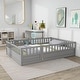 preview thumbnail 2 of 29, Full Size Floor Bed Frame with Tall Guardrails and Access Opening Play