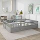 preview thumbnail 1 of 13, Full Size children's floor bed frame, Montessori wooden children's floor bed Grey - Full