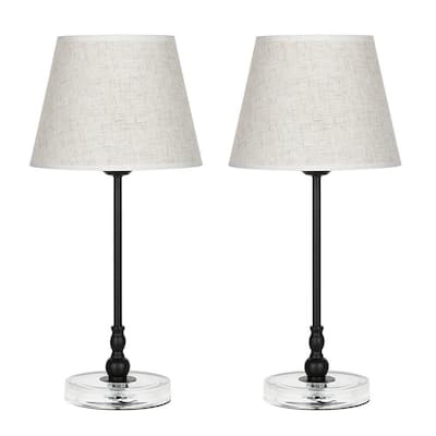 Bedside Lamps with Acrylic Base, Small Nightstand Lamps for Bedroom