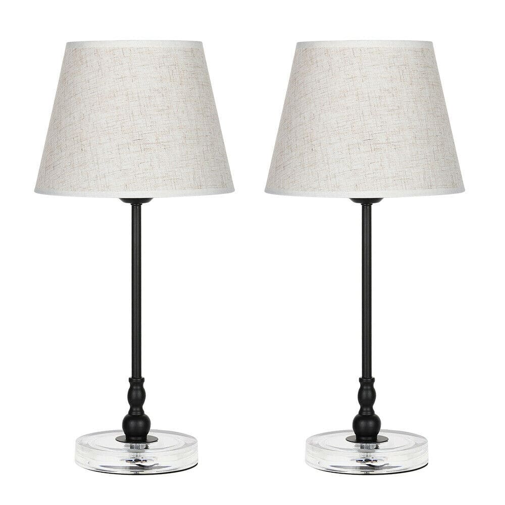 Bedside Lamps with Acrylic Base, Small Nightstand Lamps for Bedroom