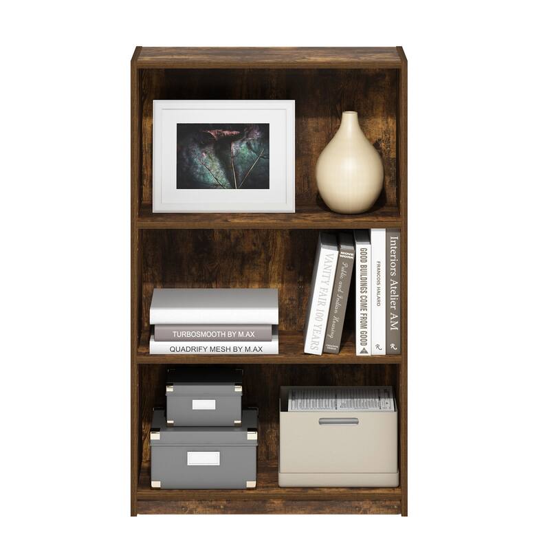 40.3 in. Tall Pine Wood 3-Shelf Bookcase