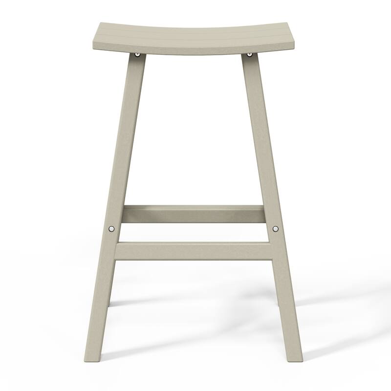Laguna Hdpe All Weather Outdoor Patio 29" Saddle Seat Bar Stool (Set Of 3)