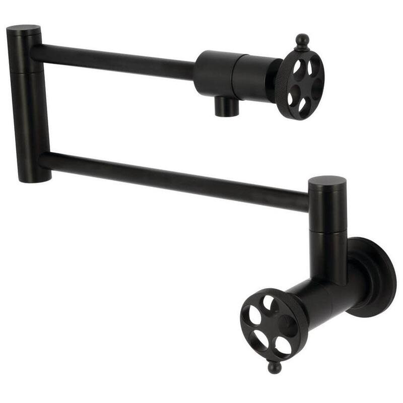 Kingston Brass KS410.RKZ Wendell 4 GPM Wall Mounted Single Hole Pot - Matte Black