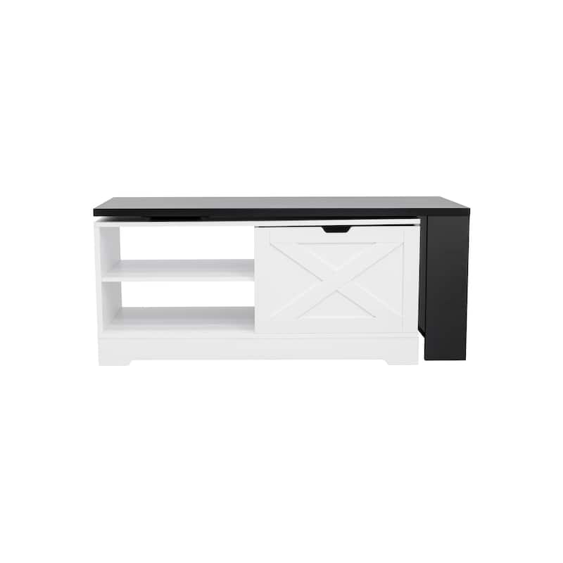 Farmhouse Lift Top Coffee Table with Barn Doors & Hidden Storage