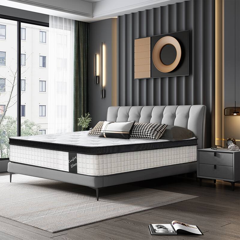 12 in Knit Fabric Top Hybrid Mattress in a Box - Queen