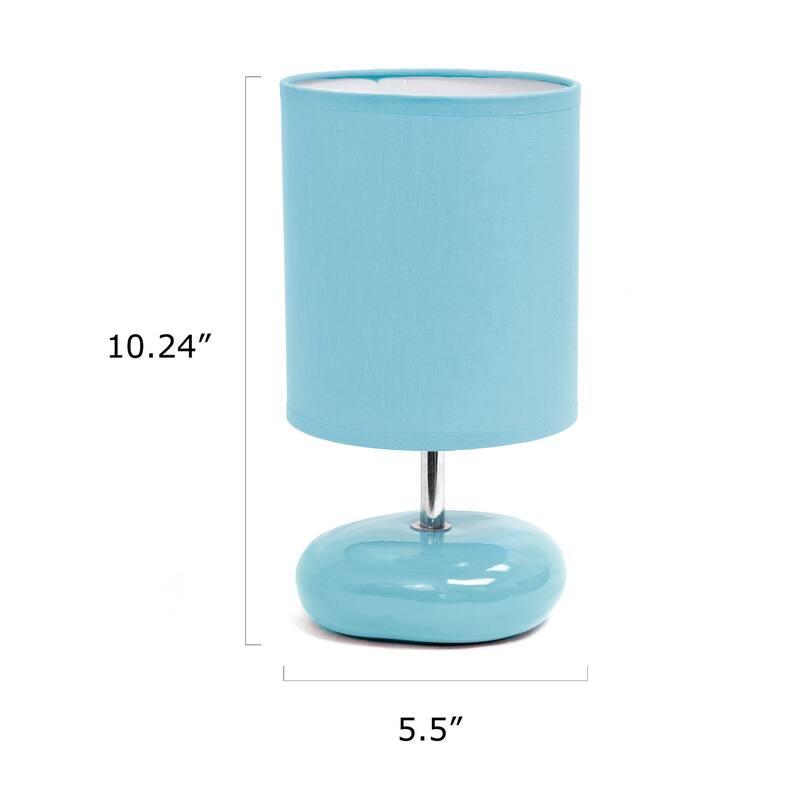 10.24 in. Blue Finish Table Lamp with Blue Shade, Sturdy Table Lamp for Living Rooms and Bedrooms