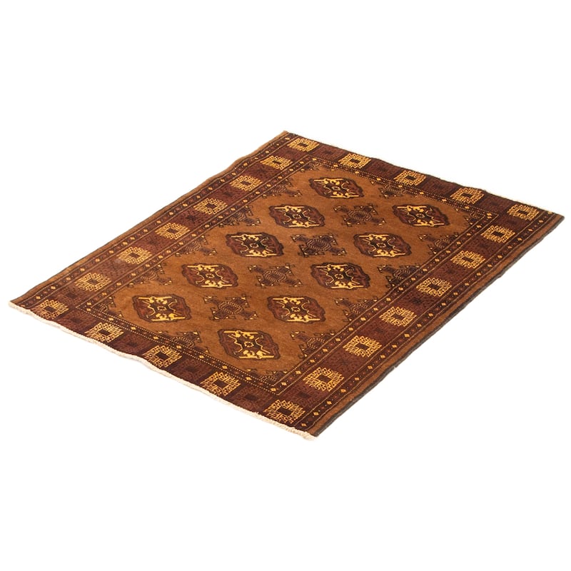 ECARPETGALLERY Hand-knotted Teimani Brown Wool Rug - 3'5 x 4'3