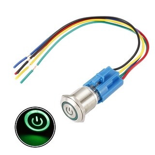 Latching Push Button Switch 19mm Mounting 1NO 1NC 12V LED with Socket ...