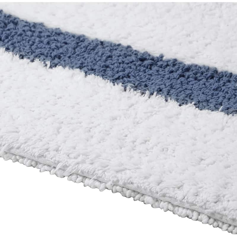Better Trends Hotel Collection in Race Track 100% Cotton Super Absorbent Reversible Double Sided Machine Washable Bath Mat Rug