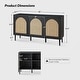 preview thumbnail 26 of 35, Ulysses Farmhouse 56"W Storage 3-Door Rattan Sideboard with Adjustable Shelves by HULALA HOME