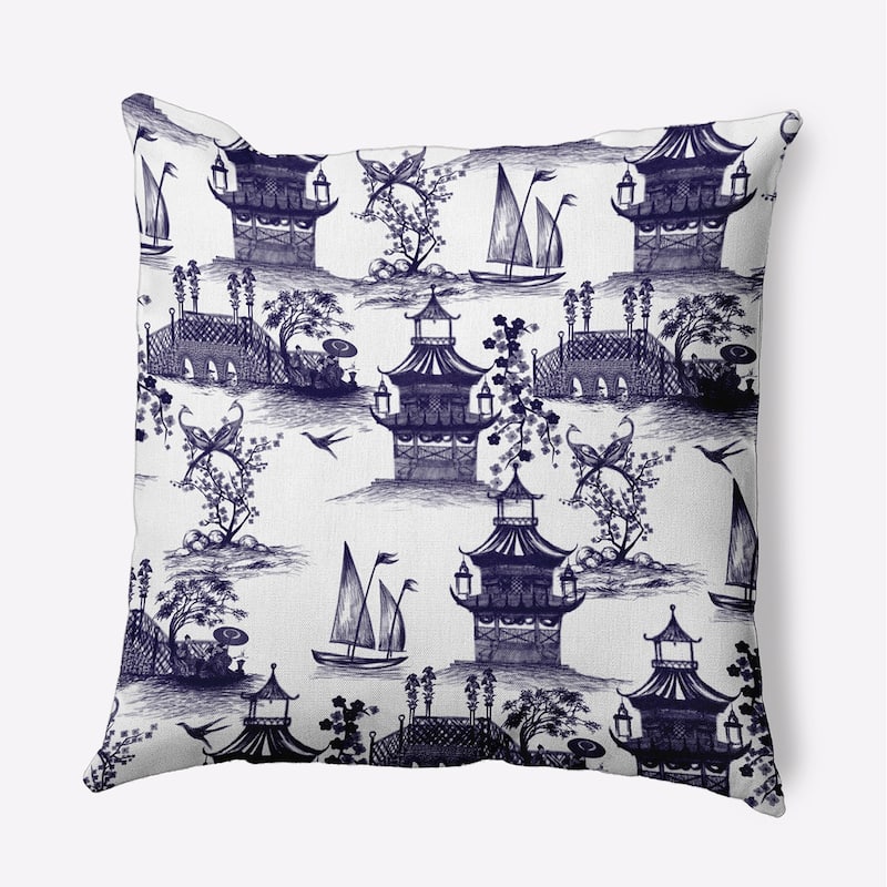China Old Polyester Indoor Pillow - Spring Navy - 26" x 26"
