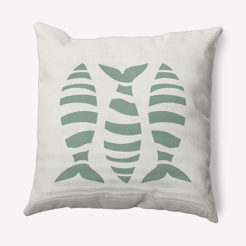 Puzzle Fish Nautical Decorative Indoor Pillow - Sage - 18" x 18"