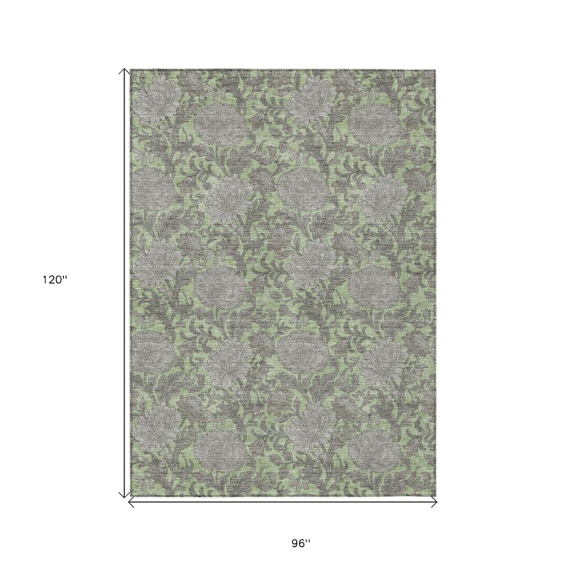 HomeRoots Floral Transitional Rectangle Outdoor Rug