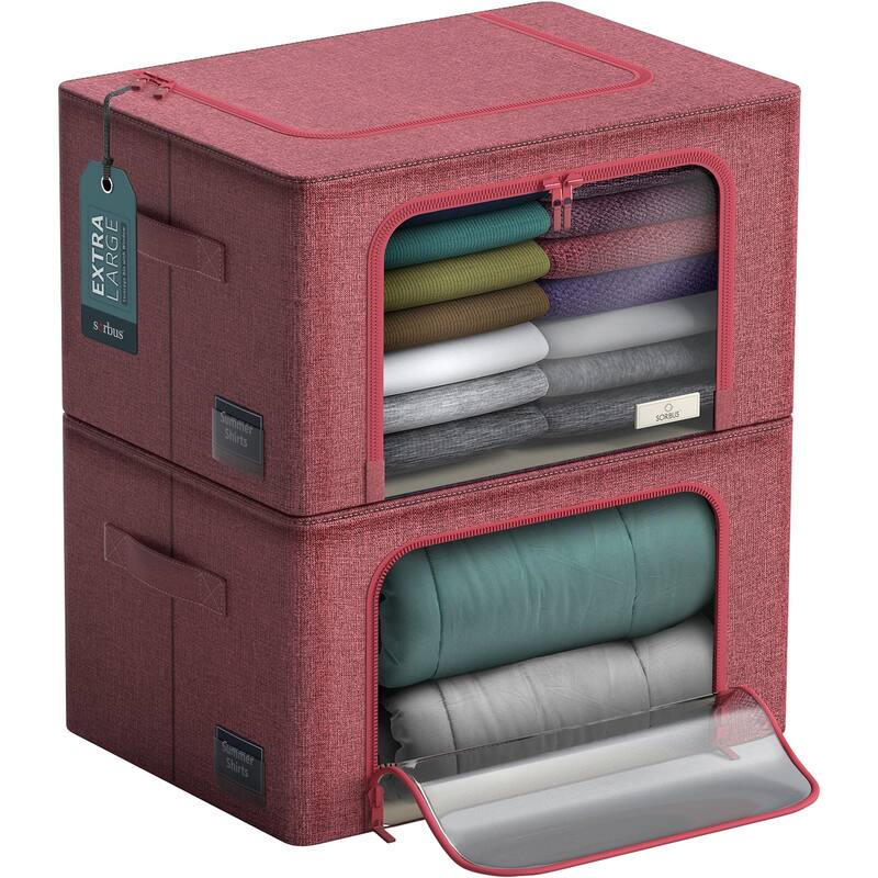 Foldable Storage Box Organizer - Blue Large