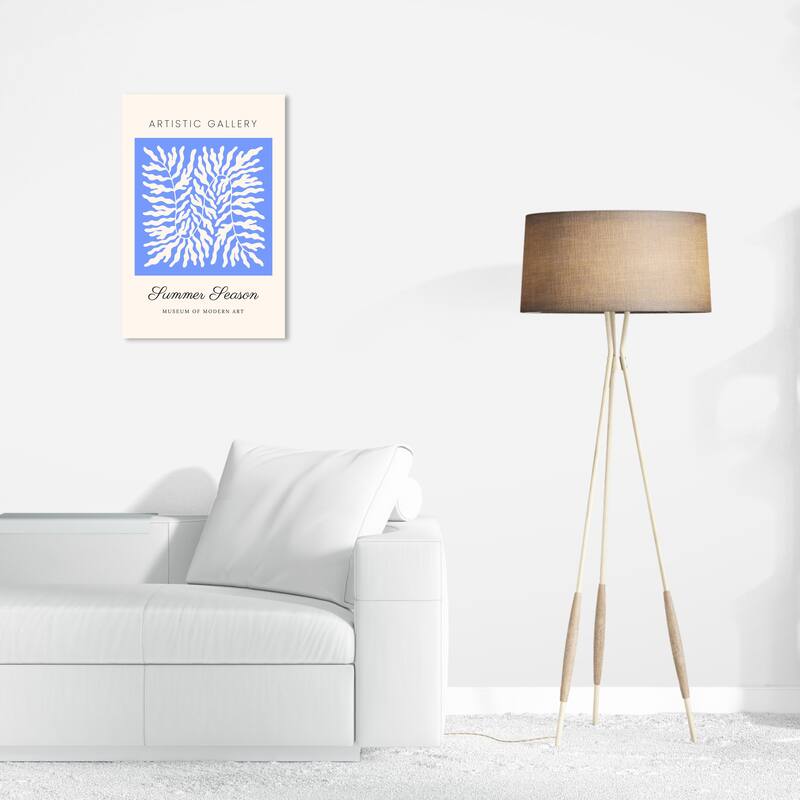 Wynwood Studio Canvas Floral and Botanical Artistic Gallery Summer Poster Blue Modern & Contemporary Wall Art Canvas Print - 24 x 16
