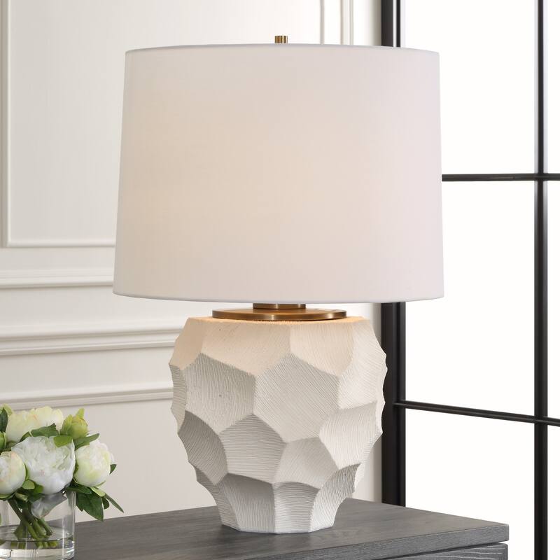 Uttermost On Edge Chalk White Table Lamp - 28" H X 19" W X 19" D