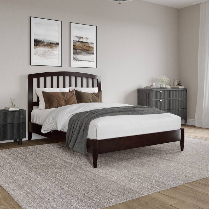 Quincy Solid Wood Low Profile Platform Bed - Espresso - Full