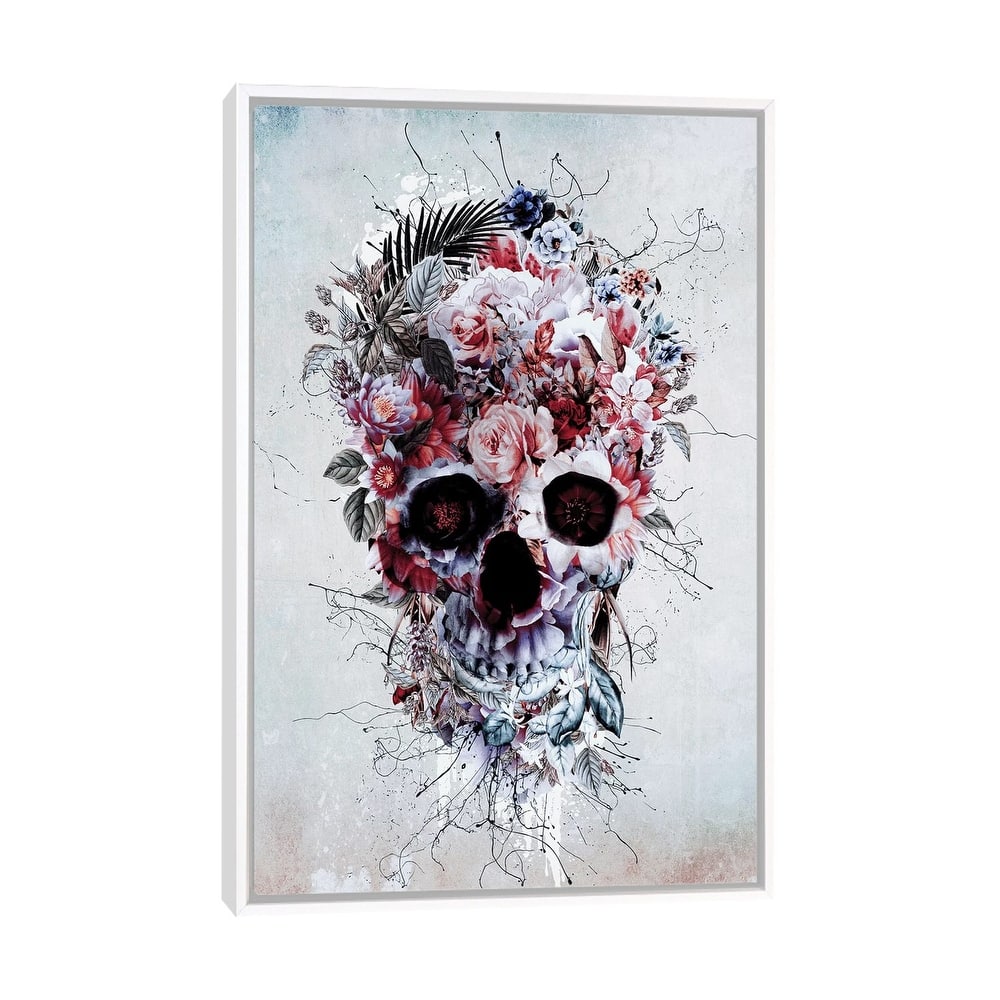 iCanvas "Floral Skull RPE" by Riza Peker Framed Canvas Print