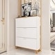 preview thumbnail 1 of 5, 47.2"H Shoe Cabinet With 3 Flip Doors,White 3-drawer