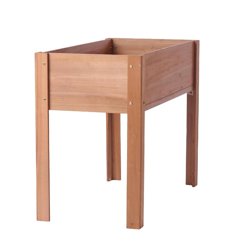 Natural Elevated Planter Box for Outdoor Use with Eco-Friendly Finish