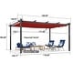 preview thumbnail 31 of 47, PURPLE LEAF Gazebo Outdoor Retractable Modern Large Size Pergola w Lights