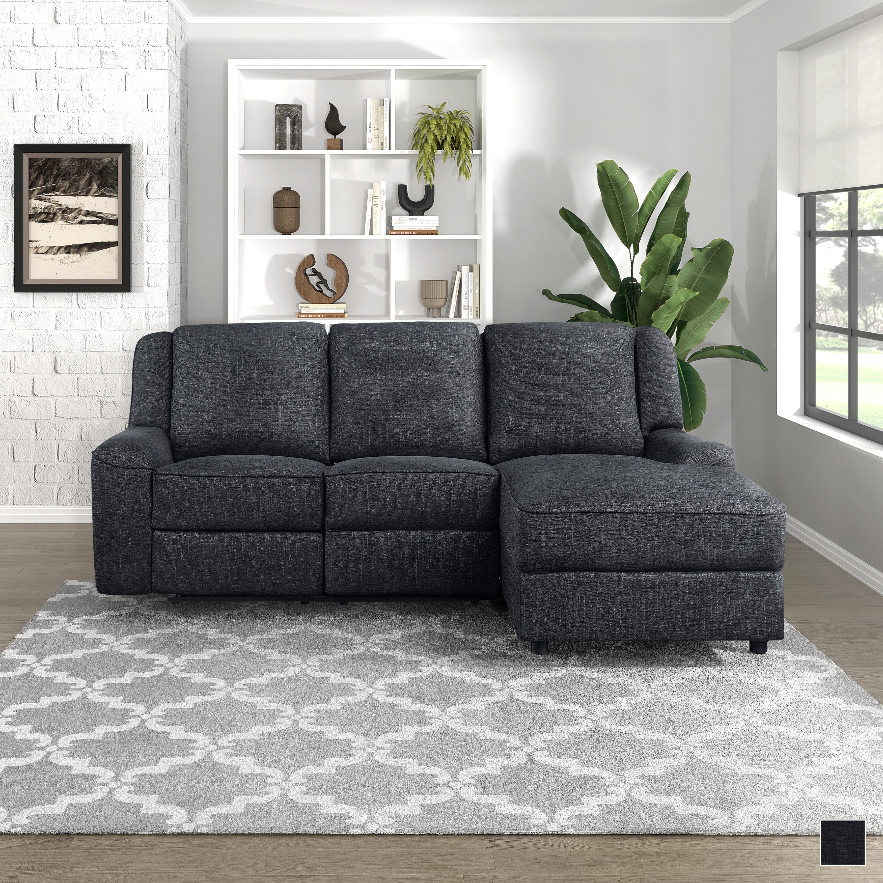 Manual reclining sectional with chaise sale