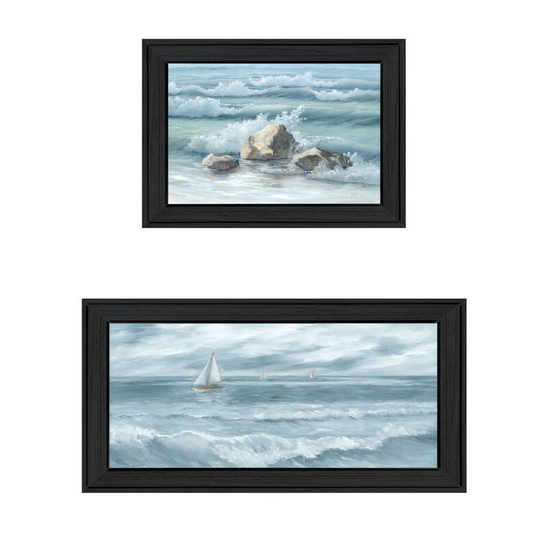 Trendy Decor 4U "Steadfast in the Waves" Printed Framed Wall Art by Georgia Janisse - Charcoal - 19 x 15