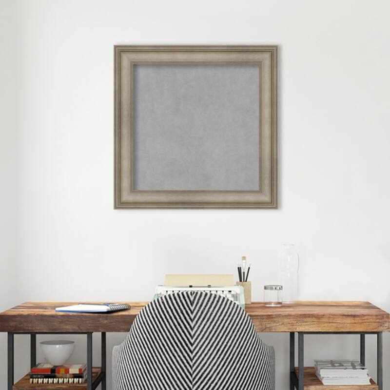 Amanti Art Mezzanine Antique Silver Narrow Framed Magnetic Board