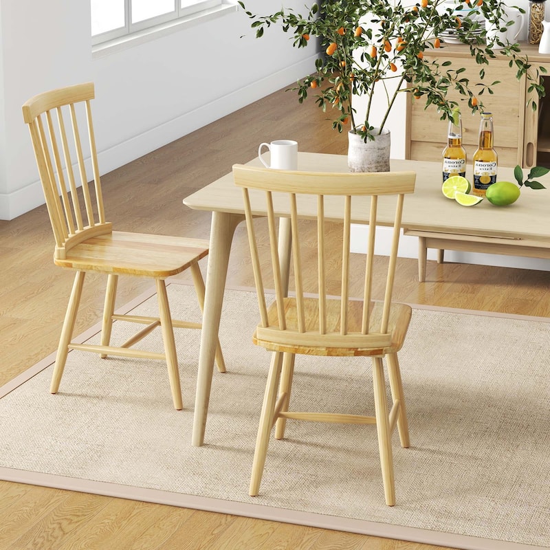 Costway Windsor Dining Chairs Set of 2 Armless Spindle Back Solid - See Details