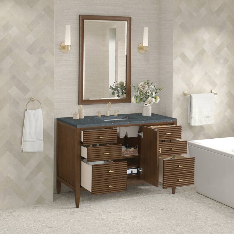 James Martin Vanities 485-V48-3PBL Myrrin 48" Single Basin Wood Vanity